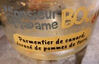 Parmentier de canard écrasé de pommes de terre