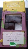 Chocolat noir 66% coriandre courge