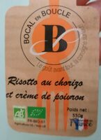 Risotto au chorizo et crème de poivron