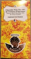 Chocolat Noir Bio 70% & Cristaux d’Agrumes