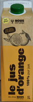 Le jus d'orange 100% pur jus