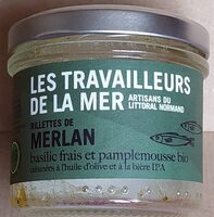 Rillettes de Merlan Basilic frais et Pamplemousse Bio  cuisinées à l'huile d'olive et à la bière IPA