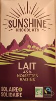 Chocolat Lait noisettes raisins