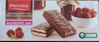 Chocolate biscuits with rasberry jam