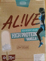AL!VE HIGH PROTEIN VANILLA iced dessert lollies