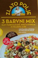 3 Barvni mix rjavi parboiled riž, rdeča kvinoja in pražena ajda