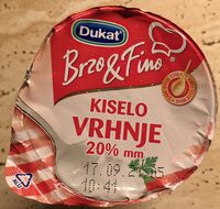 Dukat Kiselo Vrhnje 20% 200g