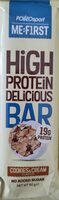 High protein delicious bar, cookies and cream