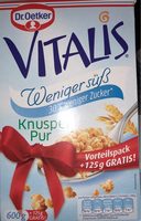 Dr. Oetker Vitalis Weniger Süß Knusper Pur, 725 G
