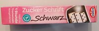 Zucker Schrift Schwarz