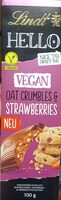 Lindt Vegan oat crumbles & strawberries 4000539245602 Kakaoerzeugnis mit Hafermehl, Hirsesirup-Pulver, Mandelmark, Erdbeercrunchies und Gebäckstückchen (4%)