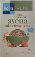 Muesli crujiente de avena miel y frutos secos