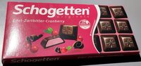 Edel-Zartbitterschokolade mit Cranberryfüllung