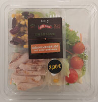 Salatbox Hähnchenbrust mit Senf-Dressing