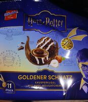 Goldener Schnatz Knusperkugel mit Nuss-Nougat-Creme
