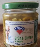 Grüne Oliven in Ringen