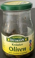 Kräuter Oliven grün, trocken eingelegt