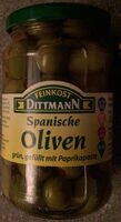 Spanische Oliven grün, gefüllt mit Paprikapaste