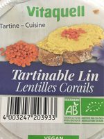 Tartinable Lin lentilles corails