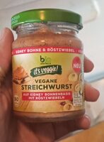 Vegane Streichwurst auf Kidneybohnenbasis mit Röstzwiebeln  4005009102102  Pflanzlicher Brotaufstrich mit  Kidneybohnen und Röstzwiebeln