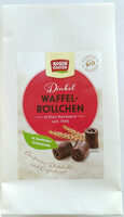 Dinkel Waffelröllchen in Zartbitterschokolade