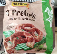 Pretzels filled with herb butter