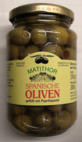 Spanische Oliven, gefüllt mit Paprikapaste