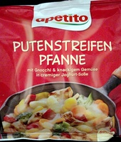 Putenstreifen Pfanne mit Gnocchi & knackigem Gemüse in cremiger Joghurt-Sosse