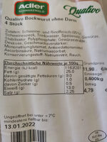 Qualivo Bockwurst ohne Darm 4 Stück