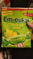 Em-eukal Vitamin Shot sauer gefüllt zuckerfrei 75g Zuckerfeie Fruchtbonbons mit saurer Füllung 1,89 € 12 St. = 22,68 € (25,20 €/ 1kg)