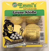 Grüne Klöße (gefüllt mit Brotwürfel-Croutons)