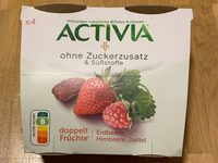 Activia ohne Zuckerzusatz Erdbeere, Dattel Himbeeren