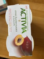Danone ACTIVIA® ohne Zuckerzusatz & Süßstoffe, doppelt Früchte Mango-Aprikose (4x110g) = 440g