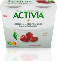 ACTIVIA Joghurt 3,5% ohne Zuckerzusatz mit Kirsche & Dattel 4x110g