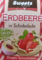 Weiße Schokoladen-Dragees mit Erdbeerfüllung