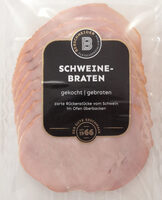 Schweinebraten, gekocht, gebraten