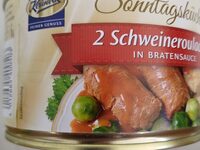 2 Schweinerouladen in Bratensauce