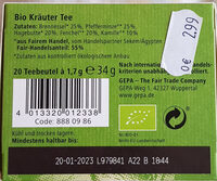 Bio Kräutertee Mischung