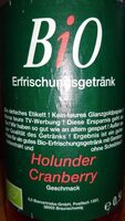 Bio Erfrischungsgetränk Holunder Cranberry
