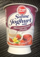Sahne Joghurt mild Mascarpone Duett Erdbeere-Vanilla