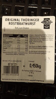 Original Thüringer Rostbratwurst