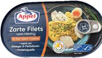 Zarte Filets vom Hering in Eier-Senf-Creme