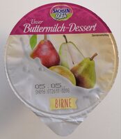 Unser Buttermilch-Dessert Birne