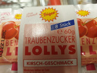 Traubenzucker Lollys Kirschgeschmack