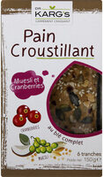 Pain Croustillant Muesli et Cranberries