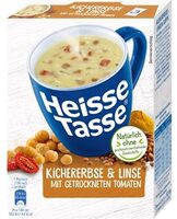 Heisse Tasse Kichererbse & Linse mit getrockneten Tomaten