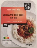 Sojawürfel süß-sauer mit Reis