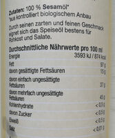 Sesamöl - Erste Kalte Pressung