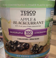 Tesco Apple & blackcurrant quadruple concentrate