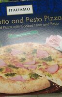 Prosciutto and pesto pizza